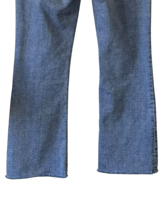 Madewell Mid Rise Kick Out Jeans Stretch Crop Raw Hem Medium Wash Women's 28 - Picture 5 of 12